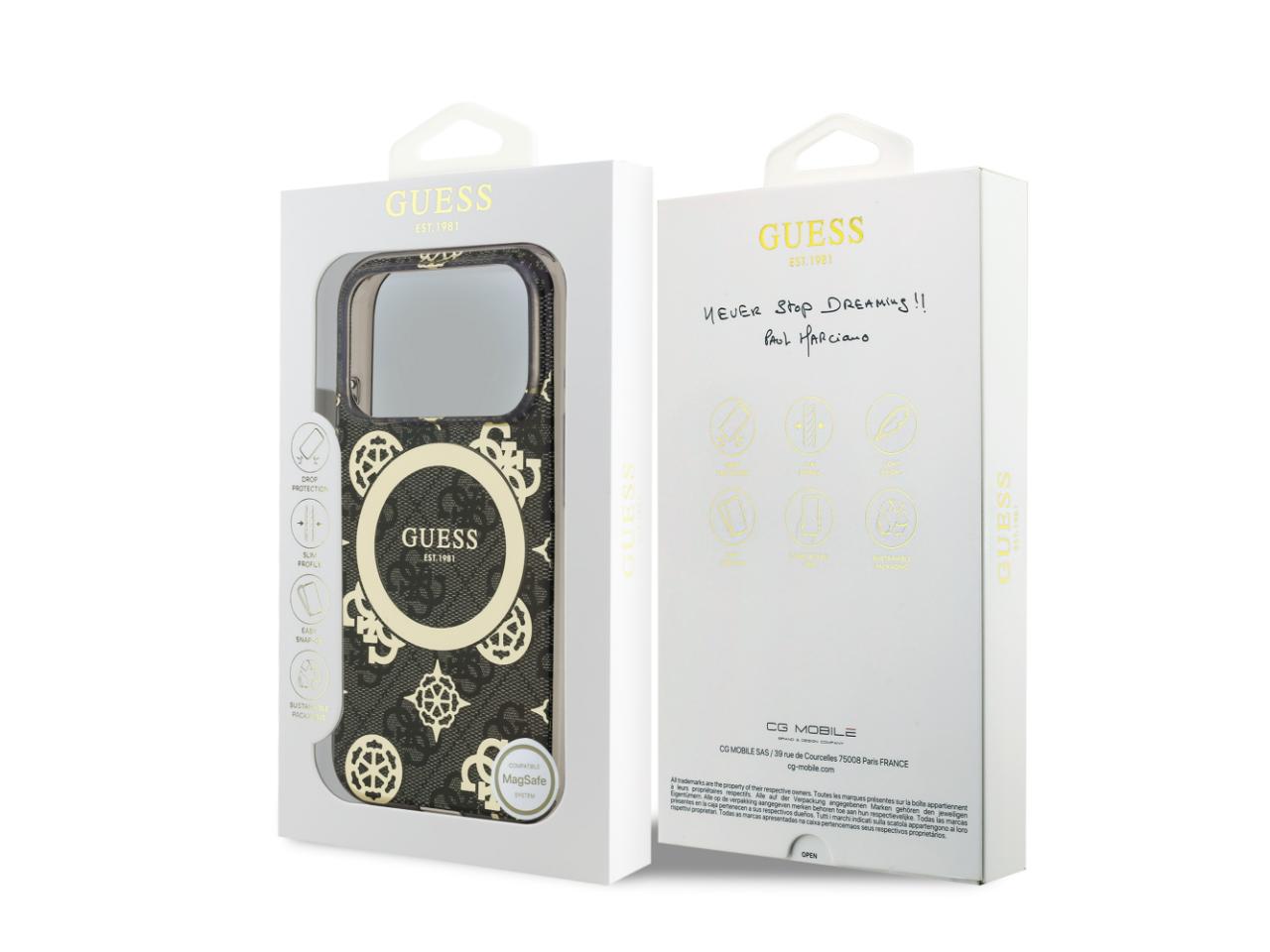 Guess 4G Peony Edition (MS) for iPhone 17 Pro - Black / Gold