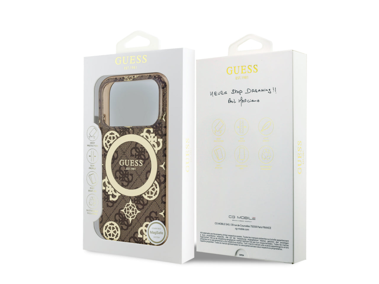 Guess 4G Peony Edition (MS) for iPhone 17 Pro - Brown / Gold