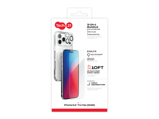 Tech21 3-in-1 EvoLite MagSafe Bundle for iPhone 17 Pro Max - Clear
