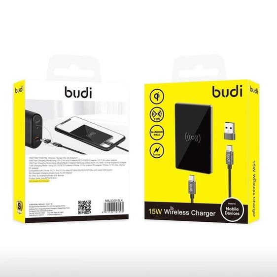 BUDI Ultra Slim Aluminum Shell 15W Wireless Charger Pad