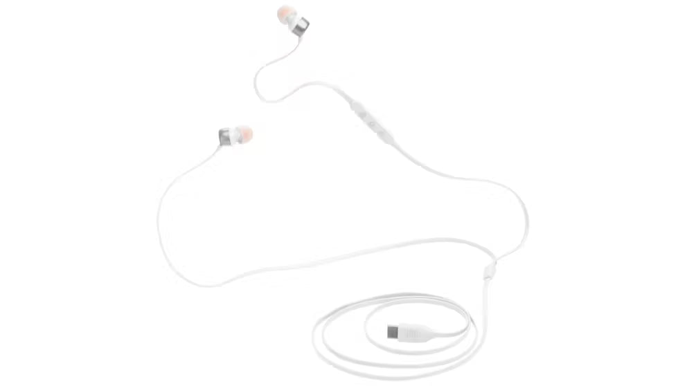 JBL Tune 310C USB-C Wired Hi-Res In-Ear Headphones - White (Australia Stock)