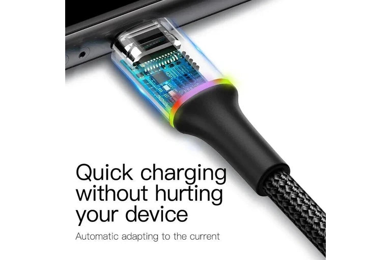 BASEUS - CAFULE Cable USB For TYPE C 3A 0.5m for iPhone 15 16 Series - Black