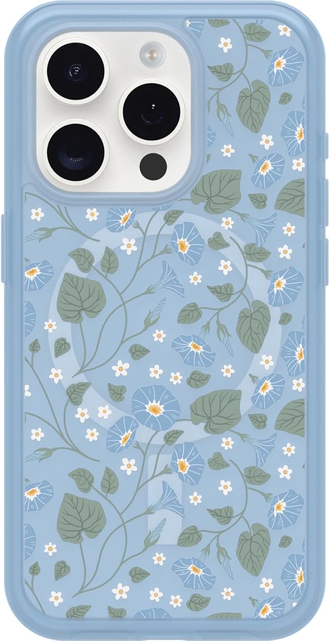 OtterBox Symmetry Case for iPhone 15 Pro - Dawn Floral (Blue)