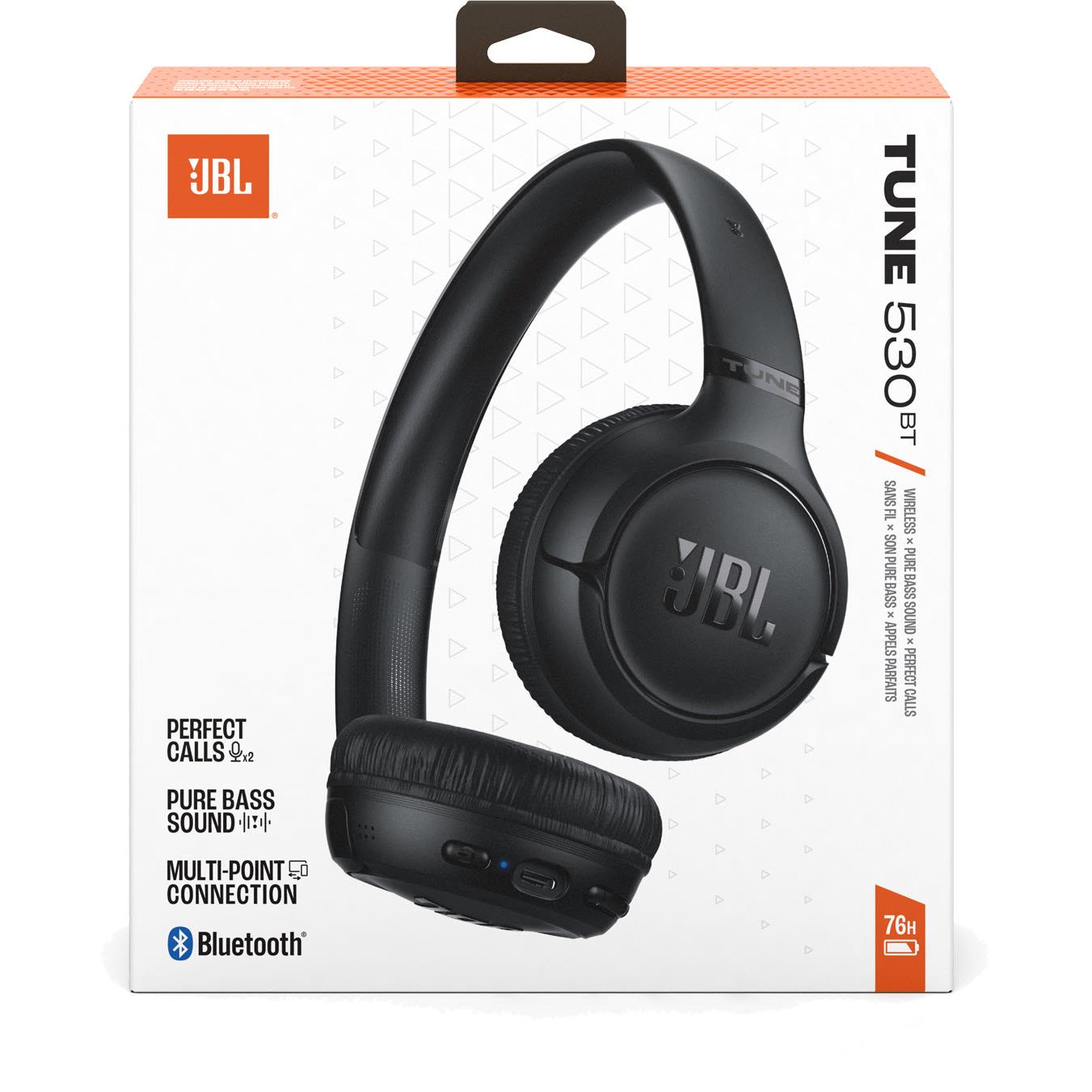 JBL Tune 530BT Wireless On-Ear Headphones - Black (Australia stock)