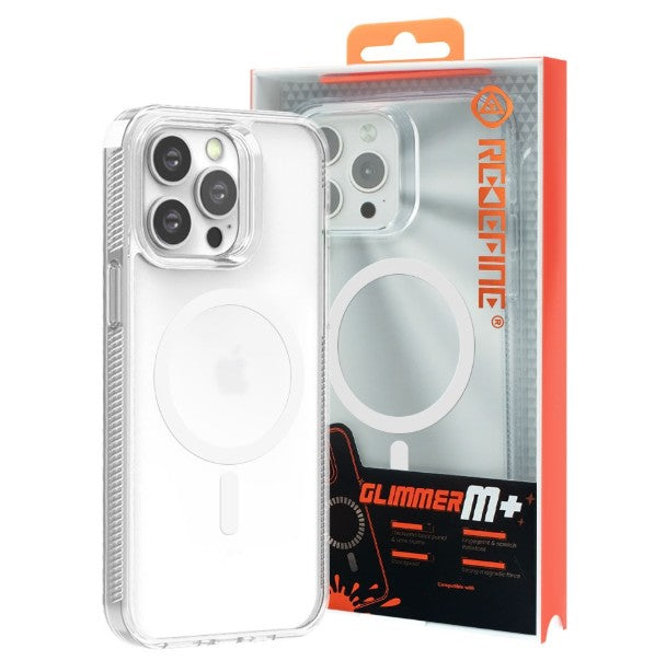 Redefine Frosted Matte Shockproof Case with Magnetic Ring - iPhone 15 Plus - Clear