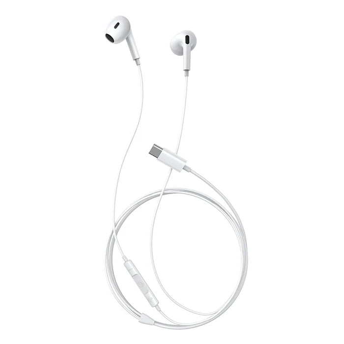 BASEUS Encok CZ17 Semi-In-Ear Type C Wired Earphones (White)