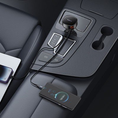 Baseus Enjoyment Pro Car Charger U+Retractable Type-C Cable 60W-Cluster