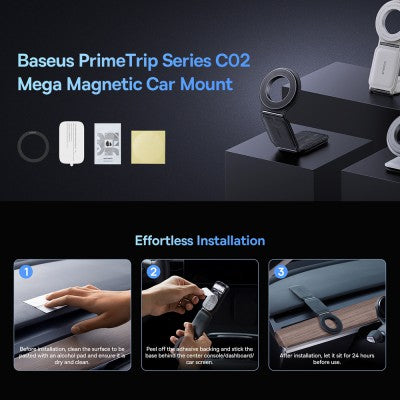 Baseus PrimeTrip Series C02 Mega Magnetic Car Mount Stick-on Version - WHITE