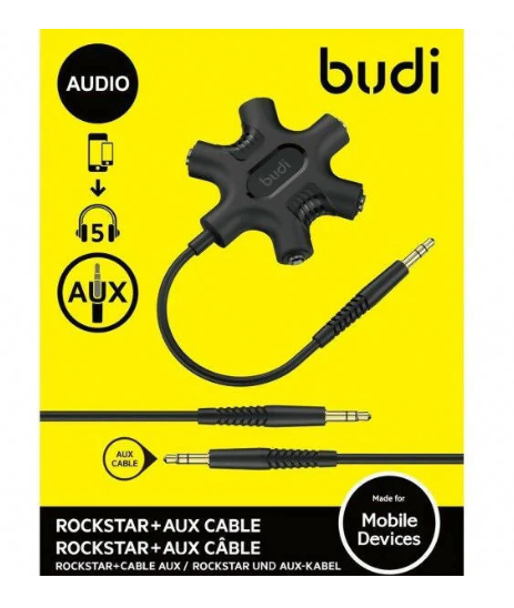 Budi Audio Rockstar + Aux Cable ( Black )