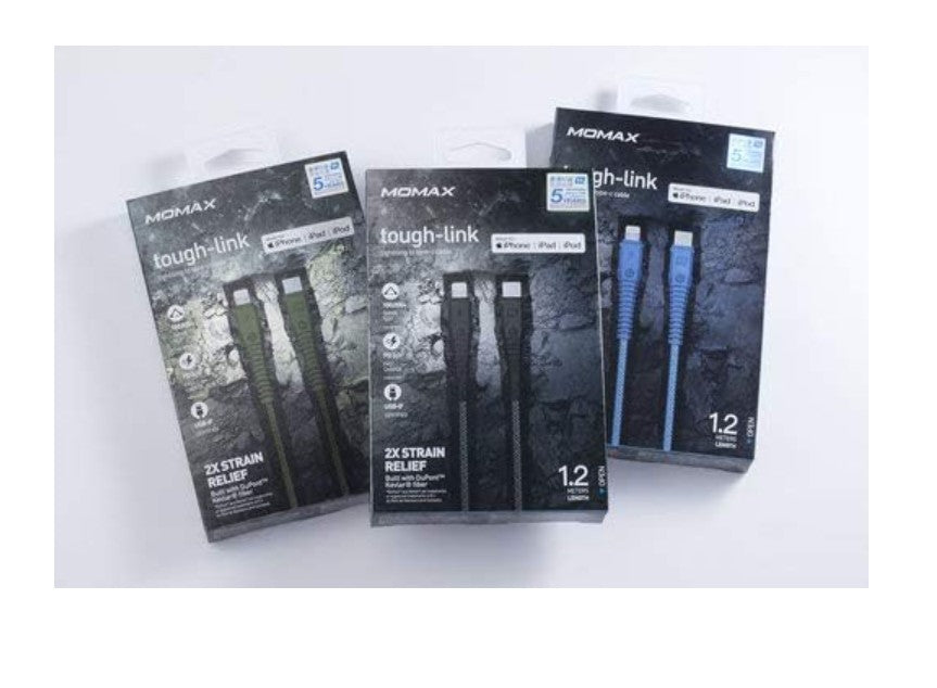 Momax Tough-Link Lightning to Type C Cable 1.2m (Black)