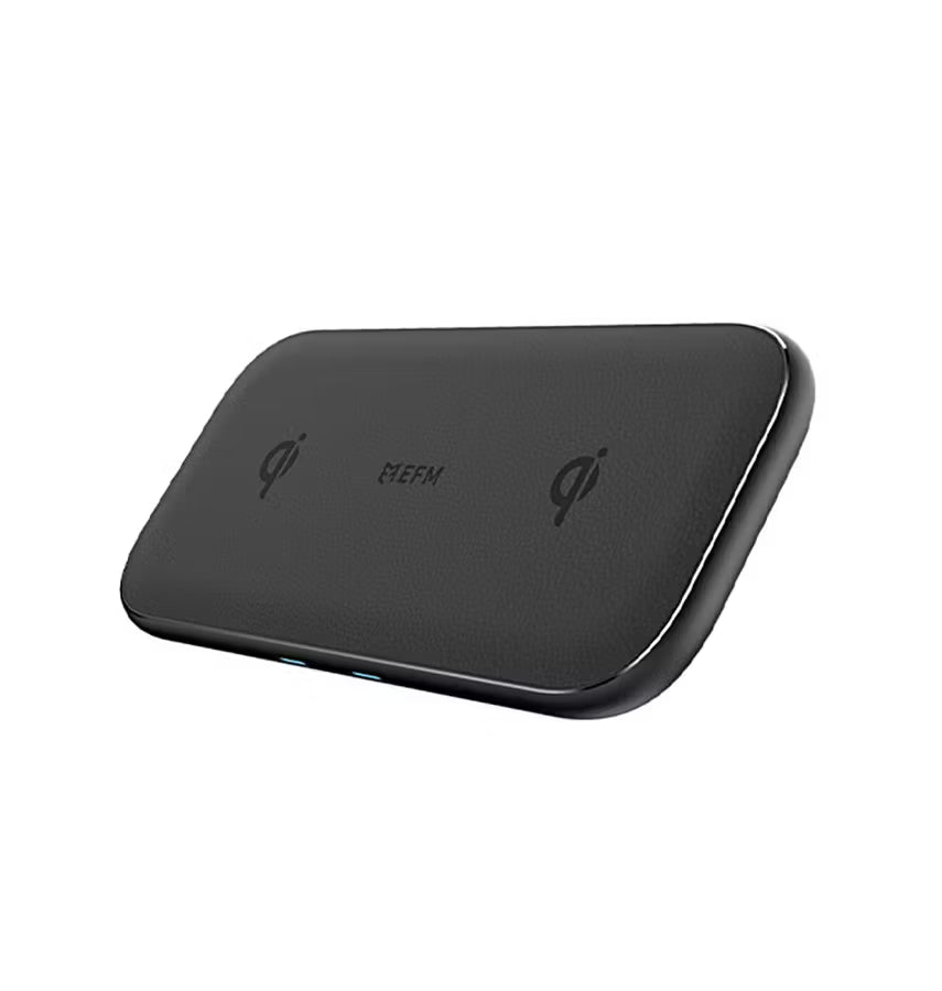 EFM 15W Leather Dual Wireless Charge Pad with 42W Wall Charger (Black)