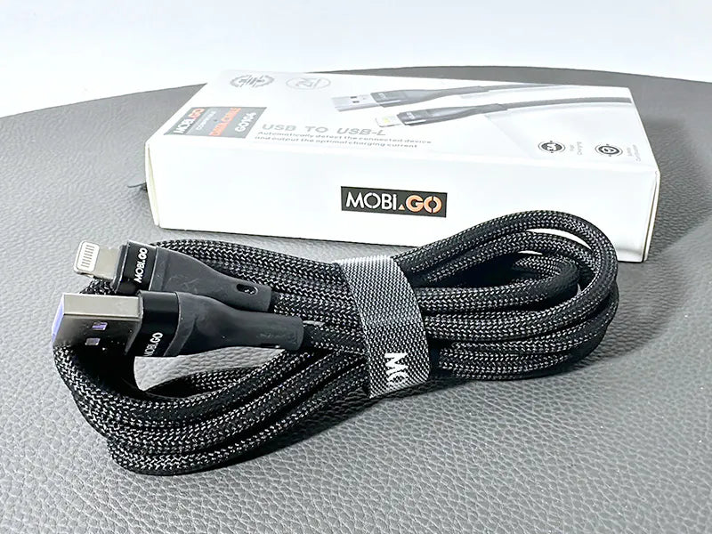 MOBiGO - NYLON WIRE CABLE for LIGHTNING ( 2m ) - BLACK