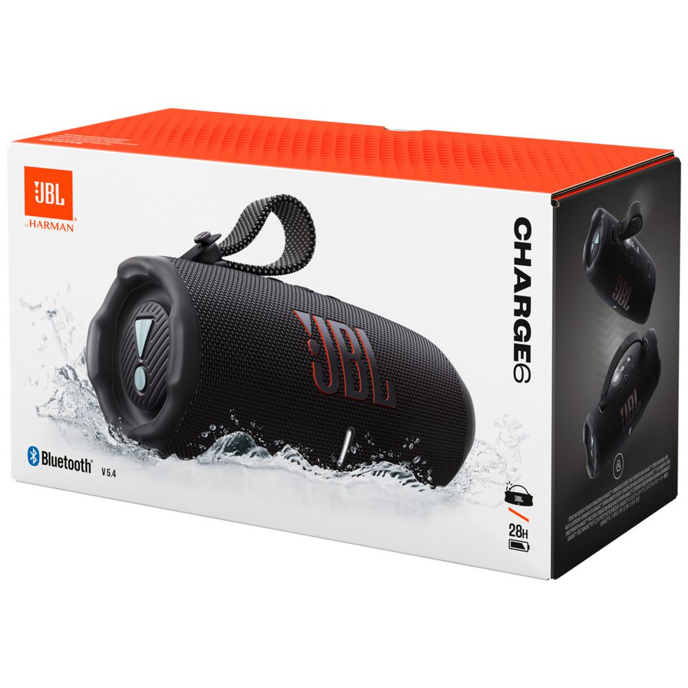 JBL Charge 6 Portable Bluetooth Speaker - Black (Australia Stock)