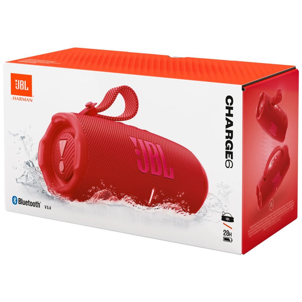 JBL Charge 6 Portable Bluetooth Speaker - Red (Australia Stock)