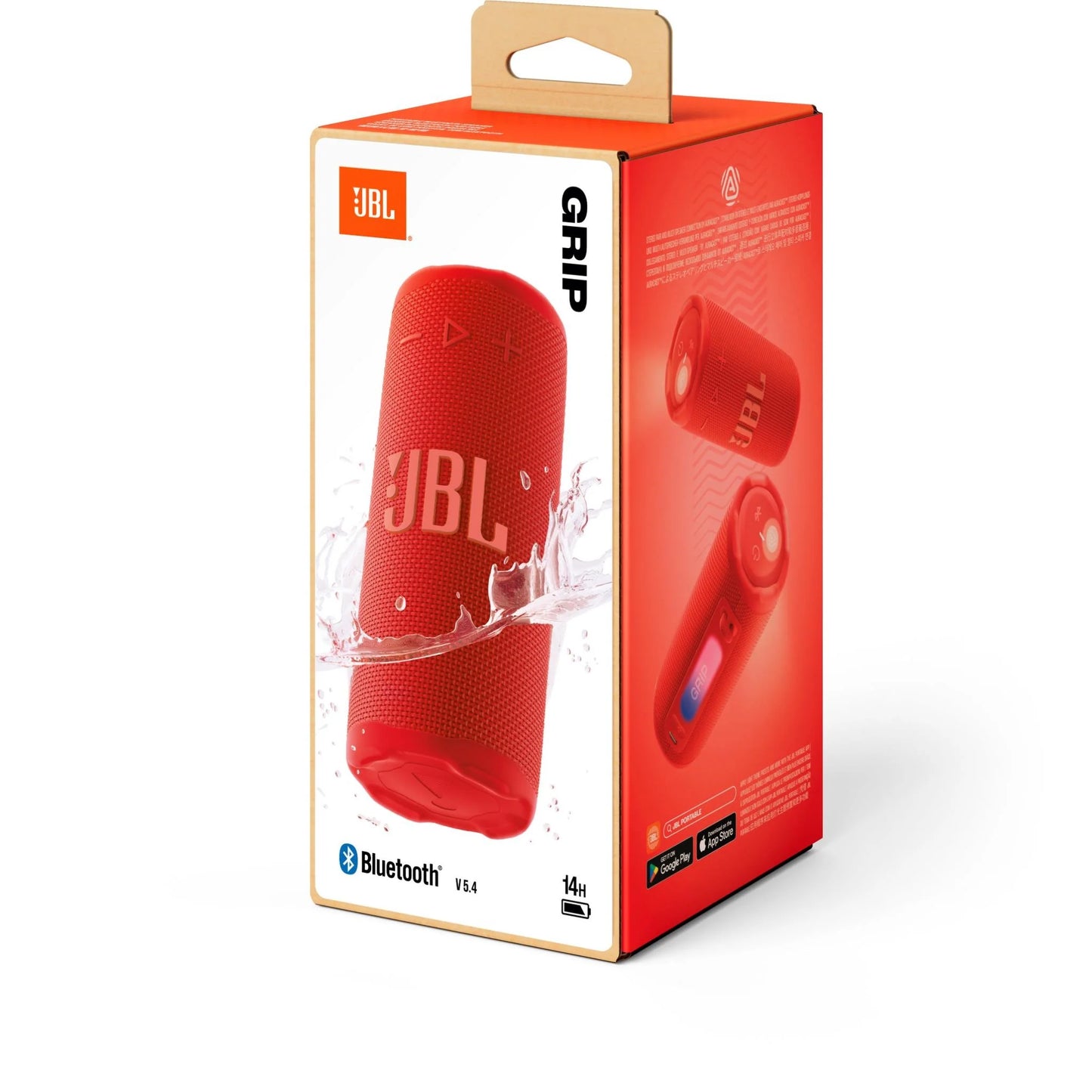 JBL Grip Compact Portable Speaker with Ambient Light - Red (Australia Stock)