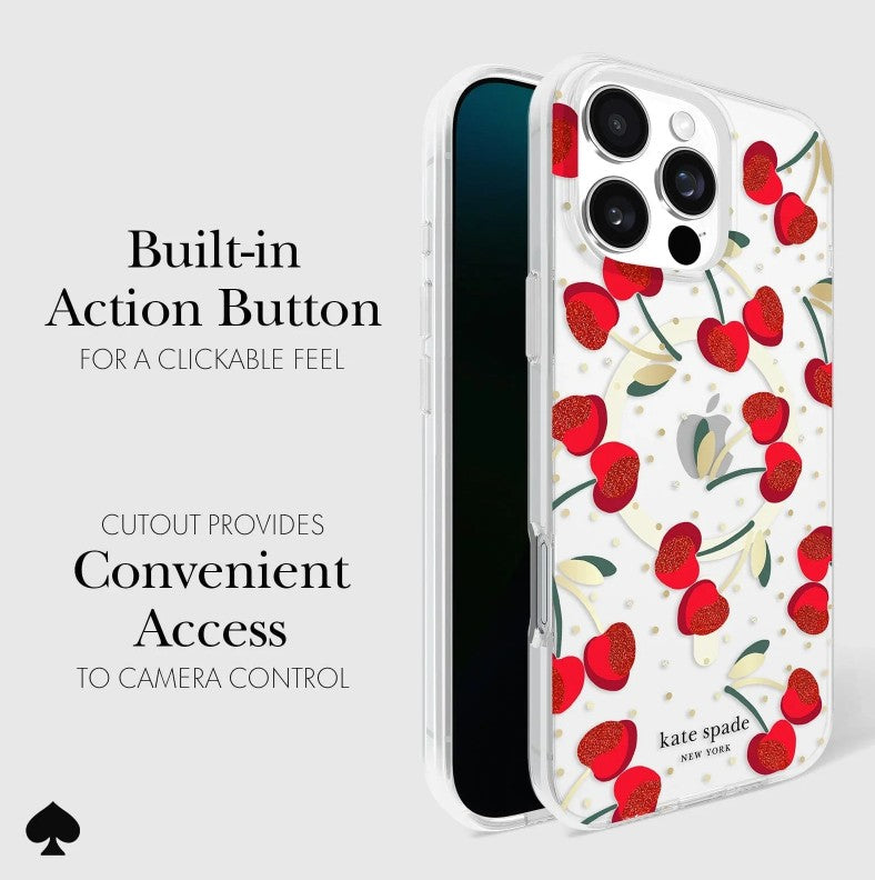 KATE SPADE MagSafe Case for iPhone 16 Pro 6.3" - Cherry Dot
