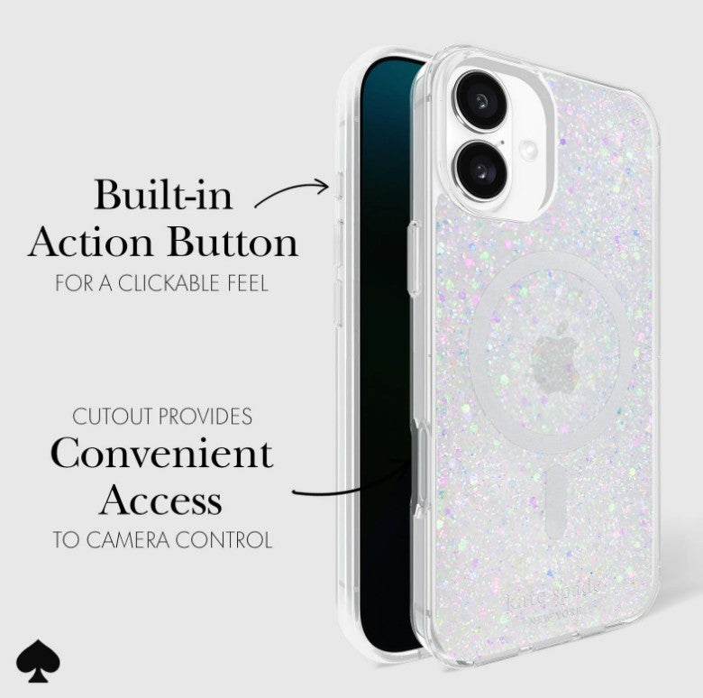 KATE SPADE MagSafe Case for iPhone 16 6.1" - Chunky Glitter