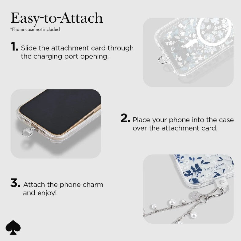 KATE SPADE Phone Charm Wristlet - Dazzling Pearl