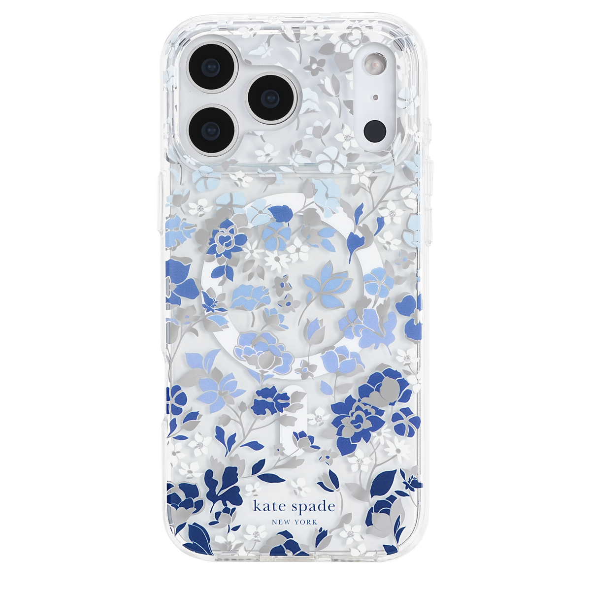 Kate Spade Flowerbed Blue MagSafe Case for iPhone 18 Pro 2026 - Clear / Blue
