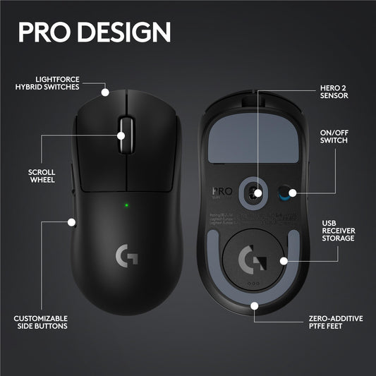 Logitech G PRO X SUPERLIGHT 2 LIGHTSPEED Wireless Gaming Mouse - Black (AU Stock)