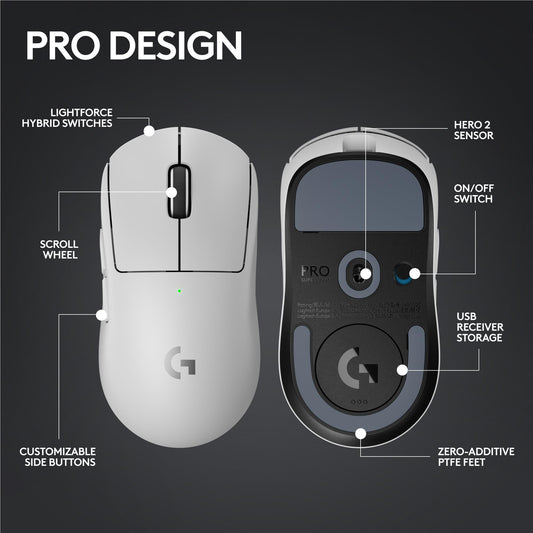 Logitech G PRO X SUPERLIGHT 2 LIGHTSPEED Wireless Gaming Mouse - White (AU Stock)