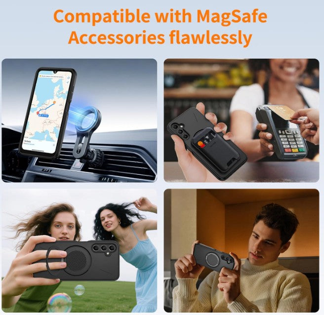 MaxGuard Spin Grip MagSafe Case for Samsung Galaxy S26 - Black