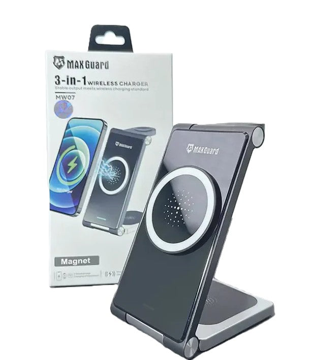 MaxGuard 15w 3-In-1 MagSafe Wireless Charging Station MW07 (for Apple)