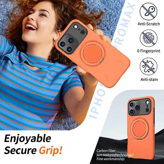 MaxGuard Spin Grip MagSafe Case for Apple iPhone 17 Pro - Orange
