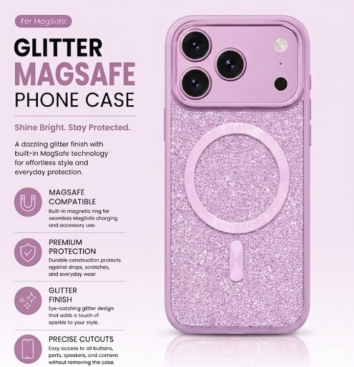 MaxGuard Diamond MagSafe Case for iPhone 17 Pro Max - Purple