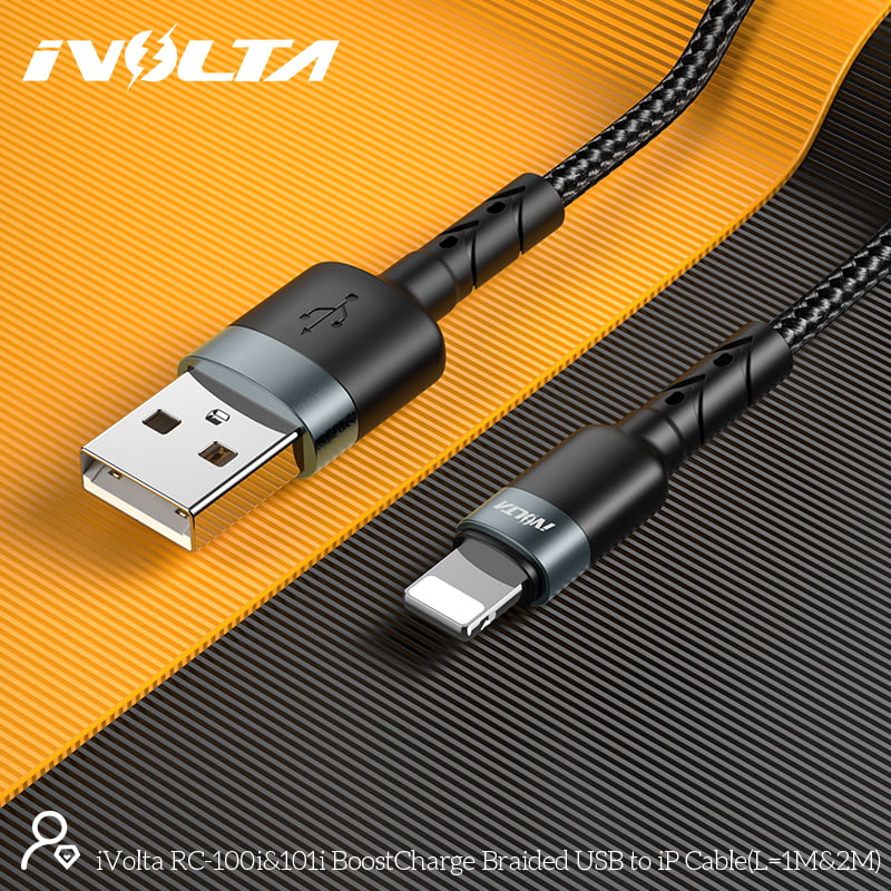 iVolta Boost Charge 2m Braided USB to Lightning cable