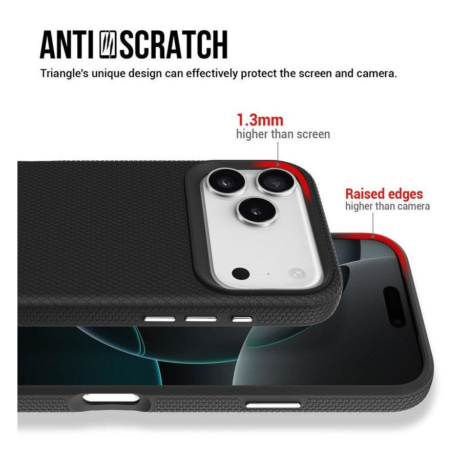 Rhinos Rugged Shockproof Case with Magnetic Ring for iPhone 17 Pro Max - Black