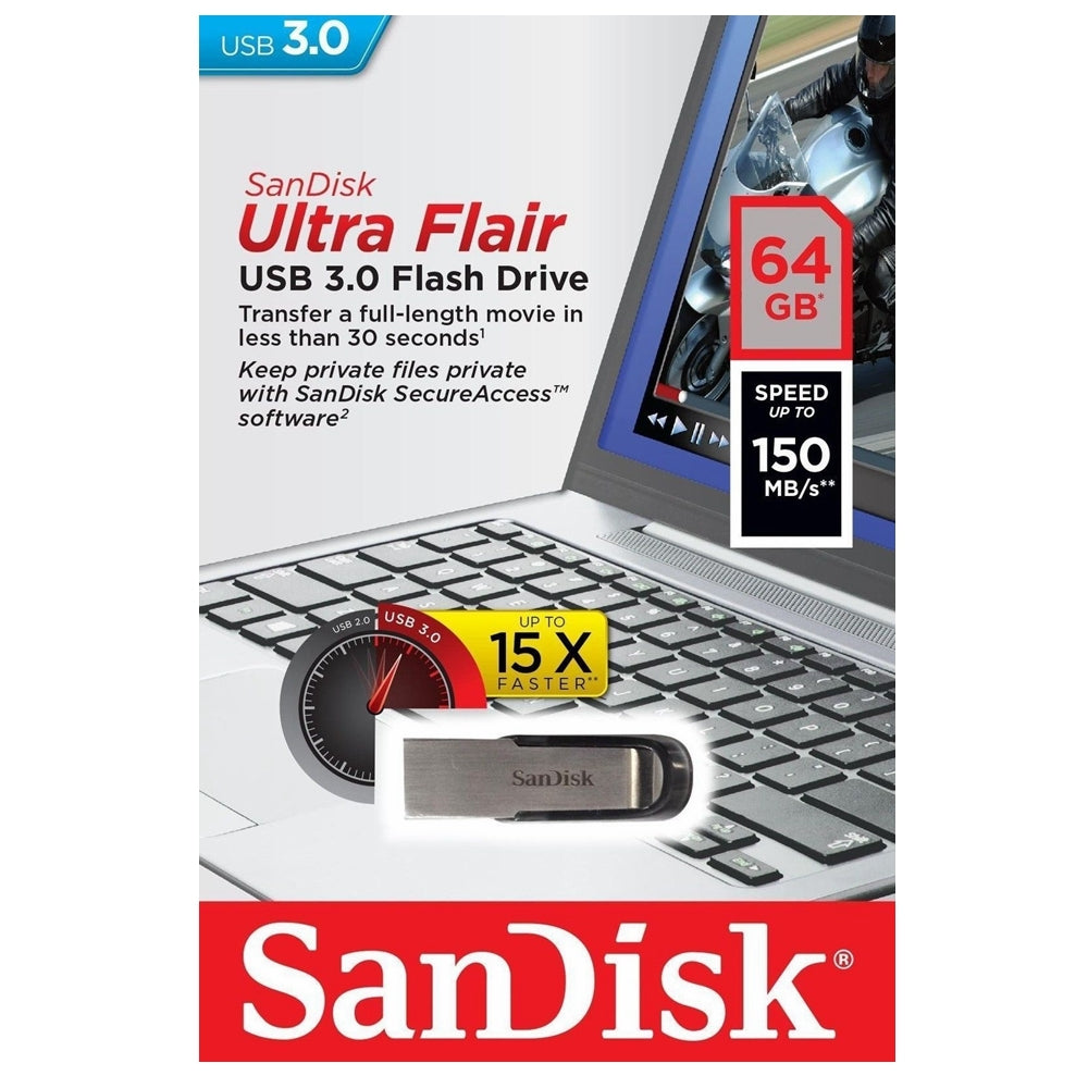 Sandisk Ultra Flair USB 3.0 Flash Drive 64GB