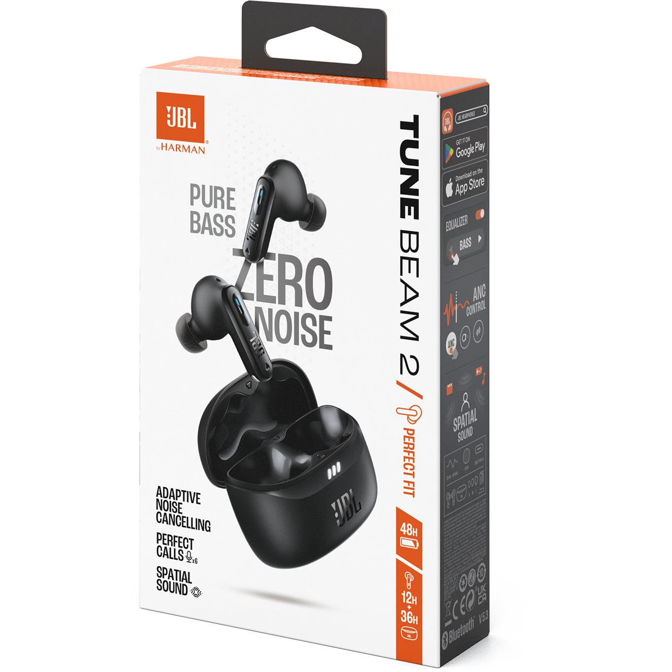 JBL Tune Beam 2 True Wireless Noise Cancelling Earbuds - Black (AU Stock)