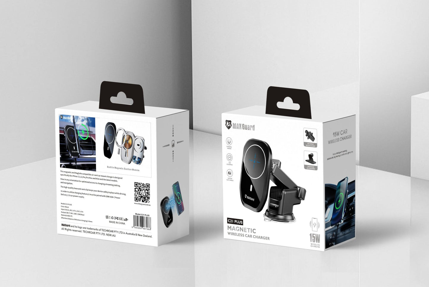 Maxguard 15W MagFit Wireless Car Charger Holder (C21 Plus)