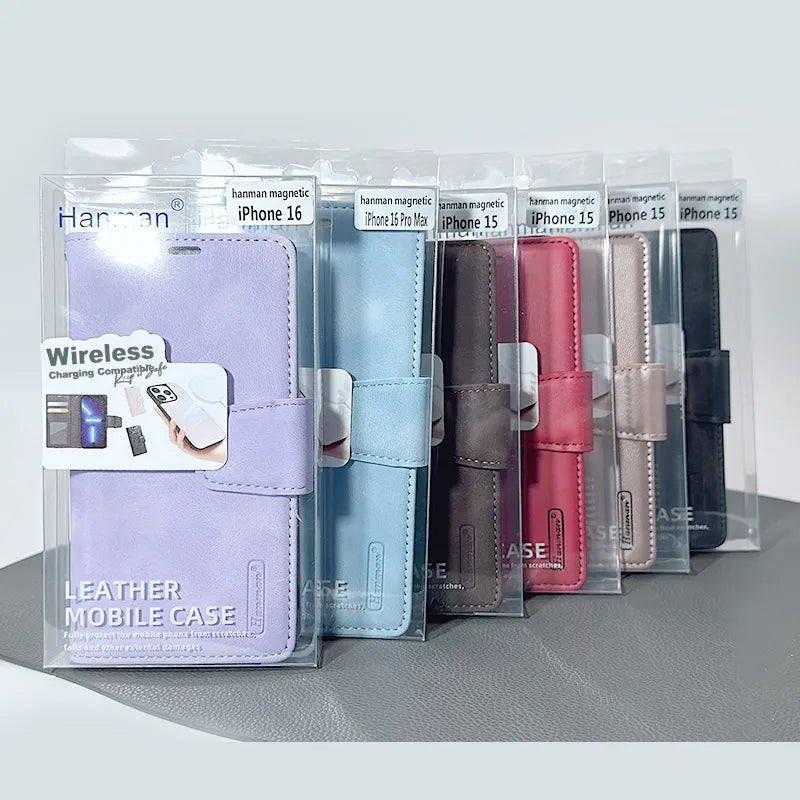 Hanman Diary TPU Book Case - iPhone 16e ( Black )