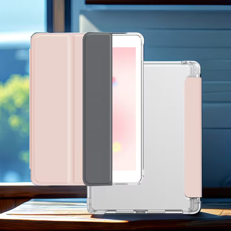 SMART Case with Stylus Holder for Apple iPad 10.9' Air 4 / 5 - Pink / Clear Back