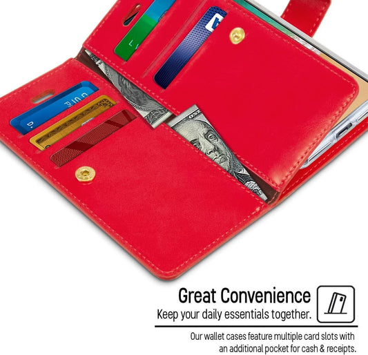 Mansoor Diary Case with Card Slot for Samsung Galaxy S23+ 6.6'' - Red