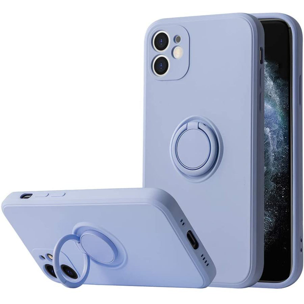 SHOCKPROOF SILICON CASE w/ RING STAND - IPHONE 12 PRO MAX 6.7' PURPLE