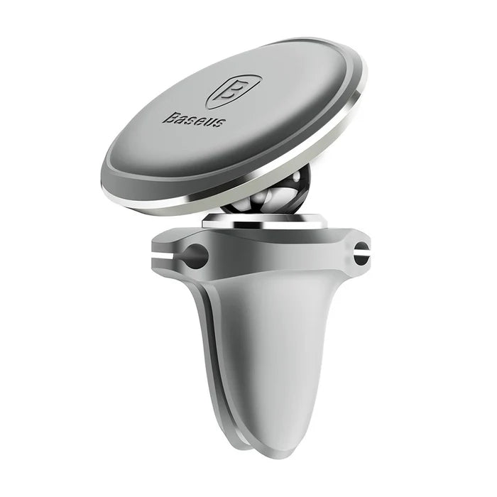 BASEUS Magnetic Air Vent Car Mount Holder with Cable Clip (SILVER)