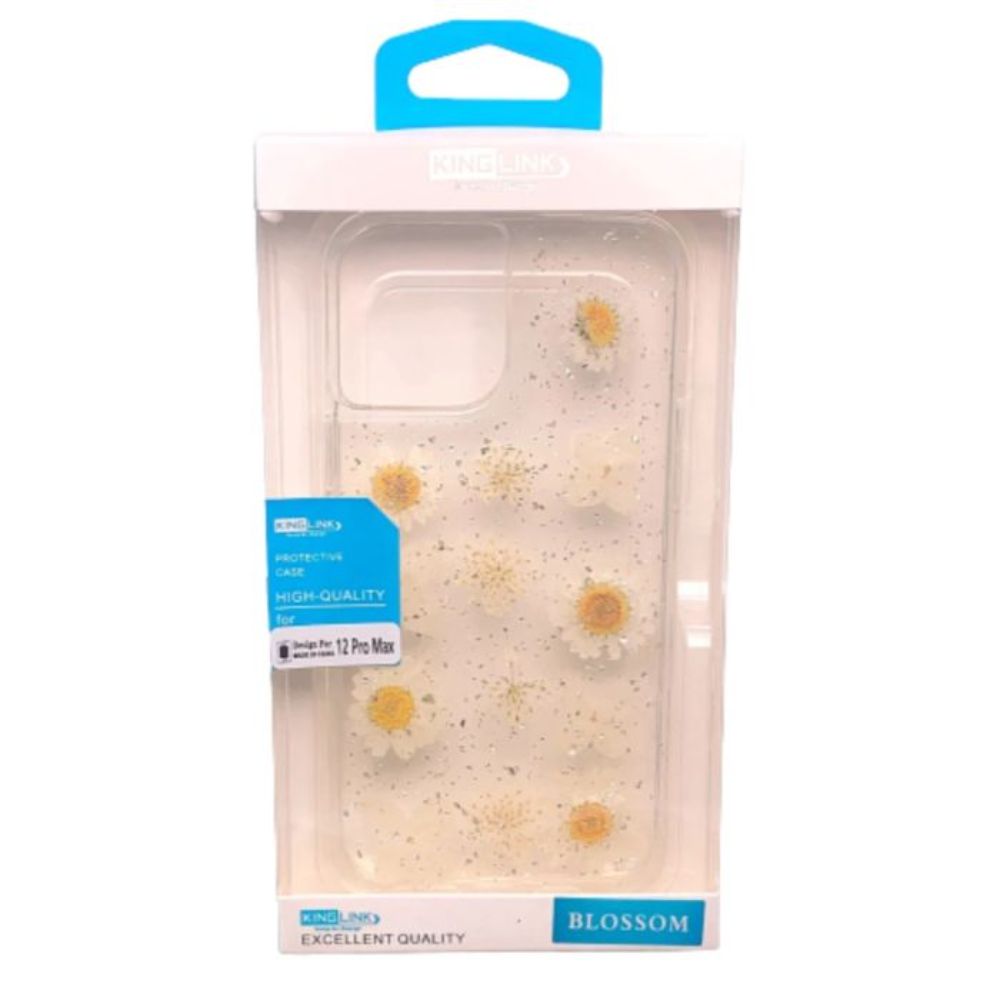 KingLink Real Flower Crystal Hard Case - iPhone 12/12 Pro 6.1' Yellow