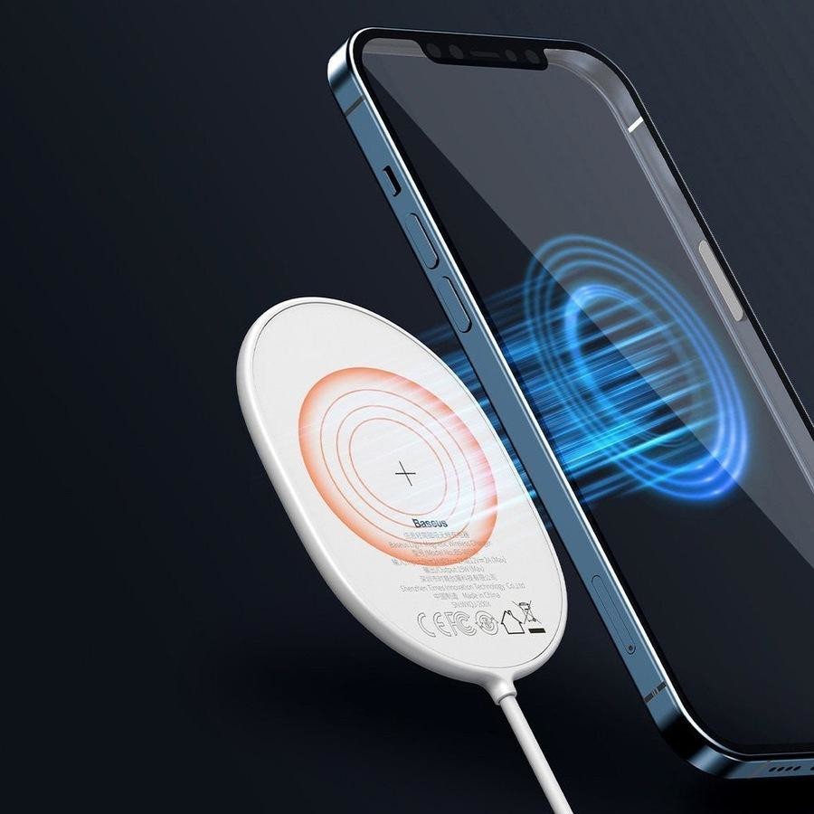 BASEUS Light Magnetic Wireless Qi Charger 15w - White