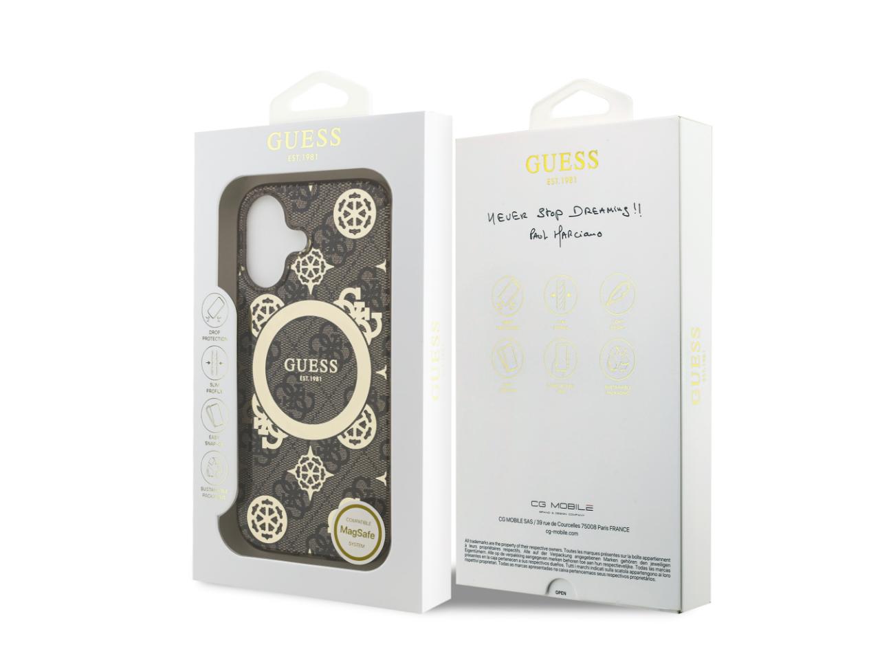 Guess 4G Peony Edition (MS) for iPhone 17 - Brown / Gold