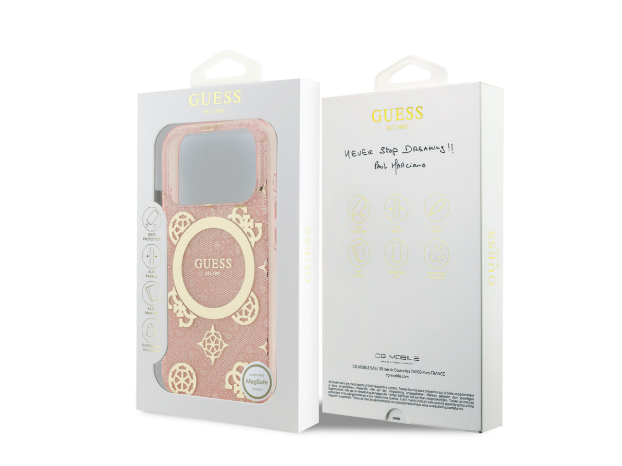 Guess 4G Peony Edition (MS) for iPhone 17 Pro Max - Pink / Gold
