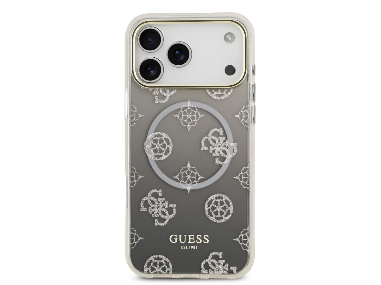 Guess Peony Gradient Glitter (MS) for iPhone 17 Pro Max - Grey