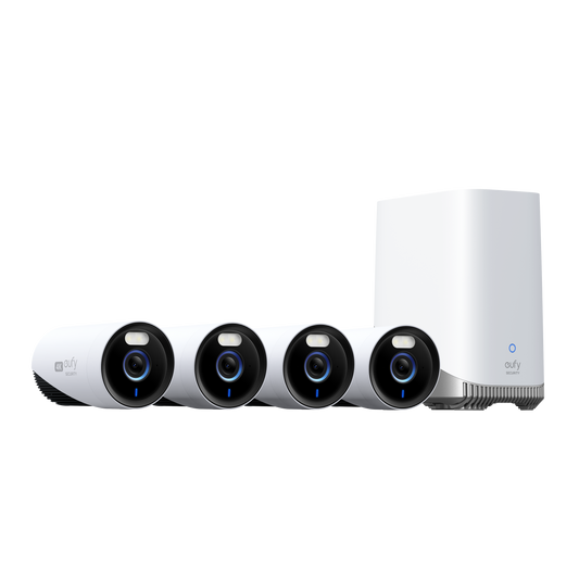 EUFY SECURITY E330 24/7 CAMERA 4 PACK WITH HOMEBASE 3