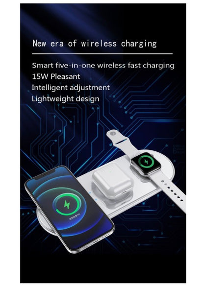 5 in 1 Wireless 15w Charger Station for Apple & Samsung