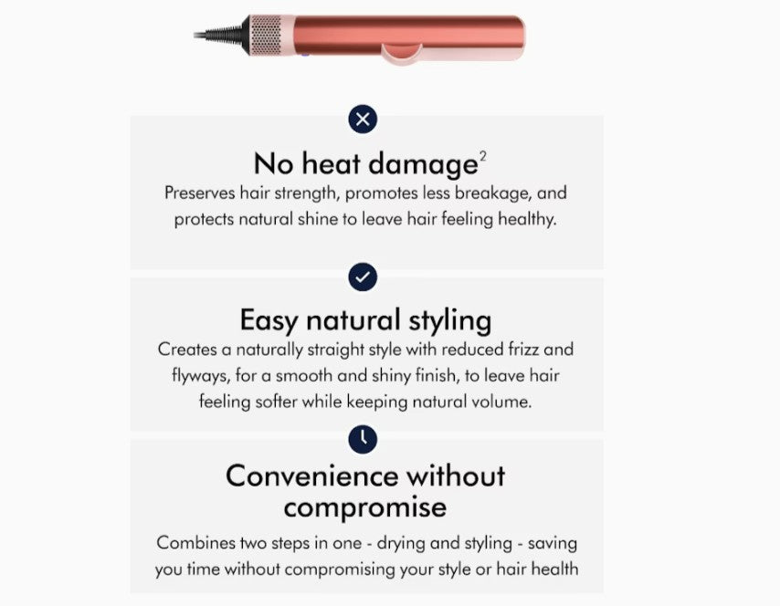 Dyson Airstrait Straightener & Dryer - Strawberry Bronze / Blush Pink