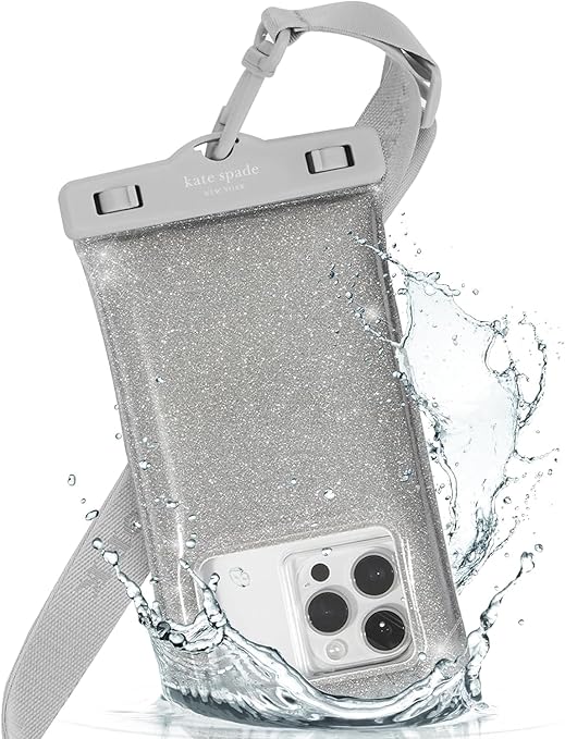 KATE SPADE - Waterproof Floating Pouch - Silver Glitter
