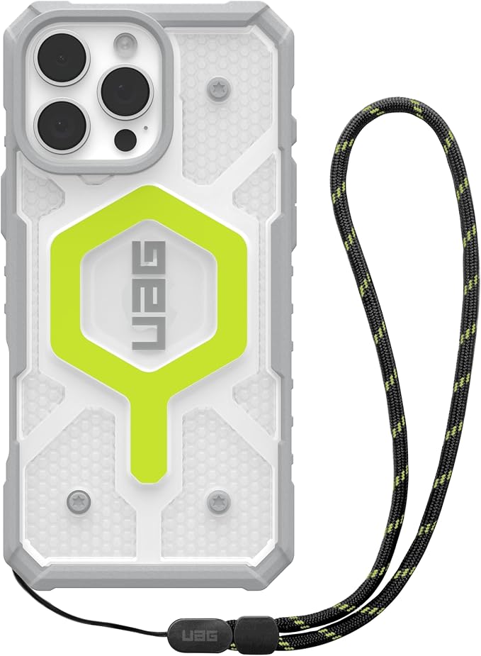 UAG Pathfinder MS Case w/ Lanyard - iPhone 16 Pro Max 6.9" - Clr/Neon