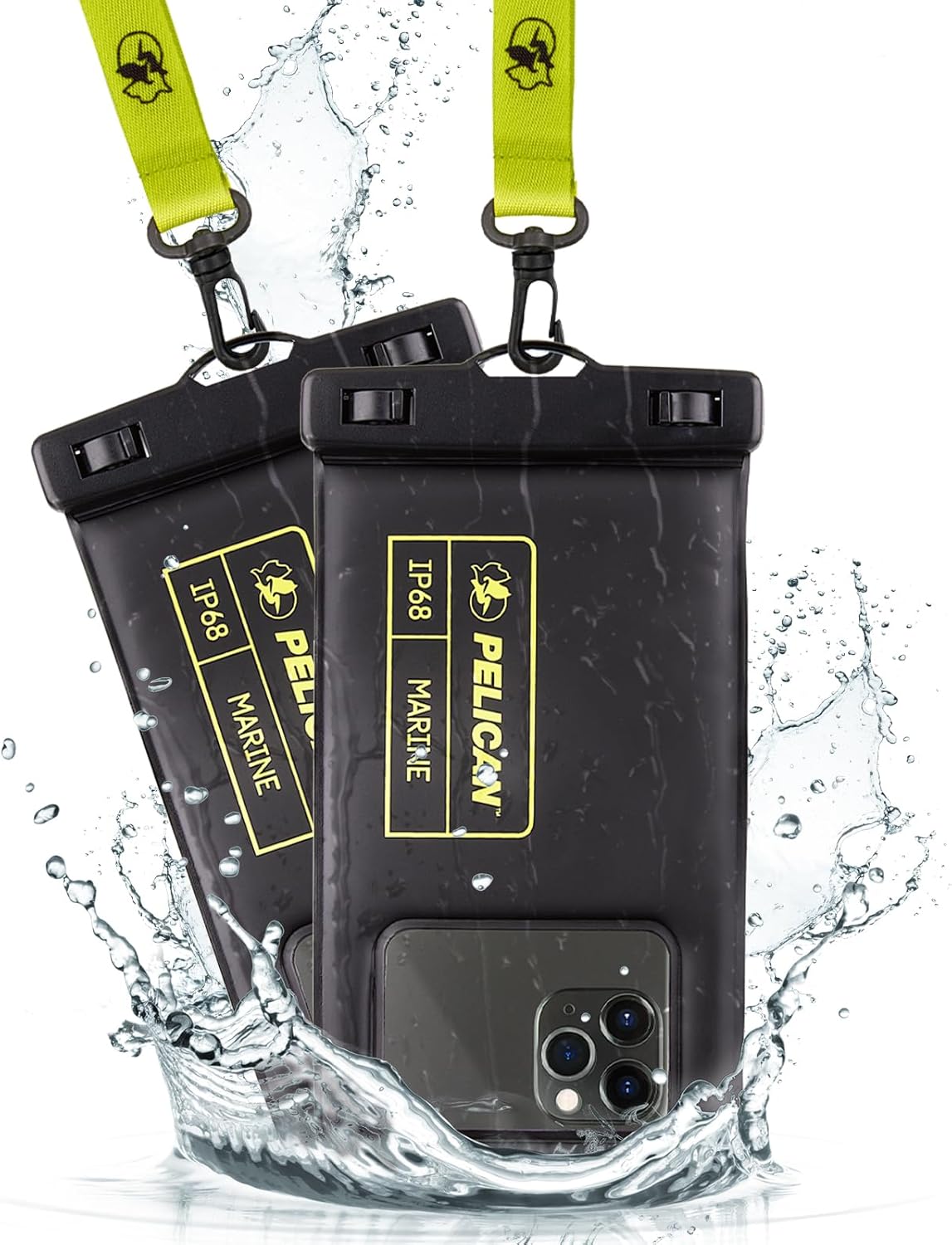 PELICAN - Marine Waterproof Floating Phone Pouch - 2 pack - Black